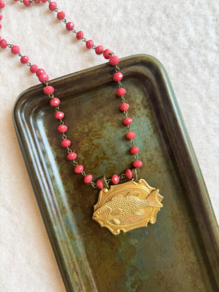 Ricky Vintage Fish Medallion Necklace