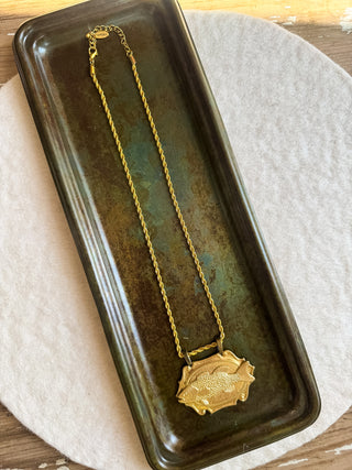 Ricky Vintage Fish Medallion Necklace