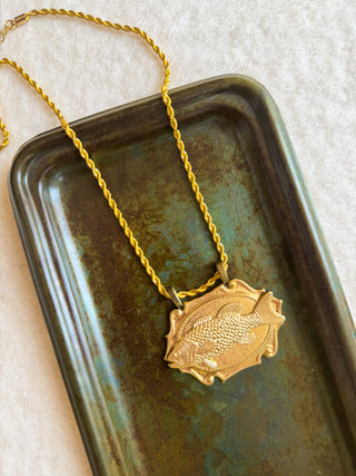 Ricky Vintage Fish Medallion Necklace