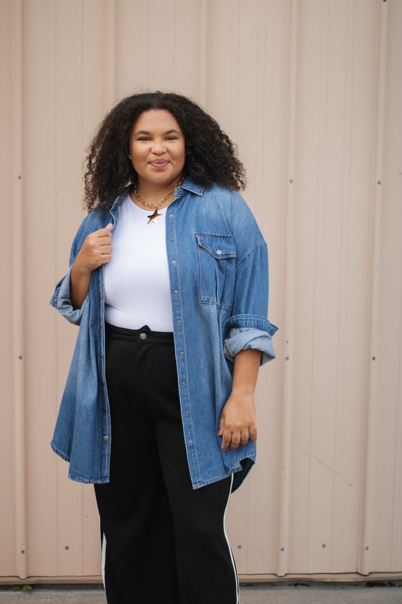 Remi Oversized Denim Shirt Jacket | Medium Wash