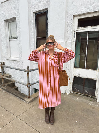 Ryder Striped Button Down Dress
