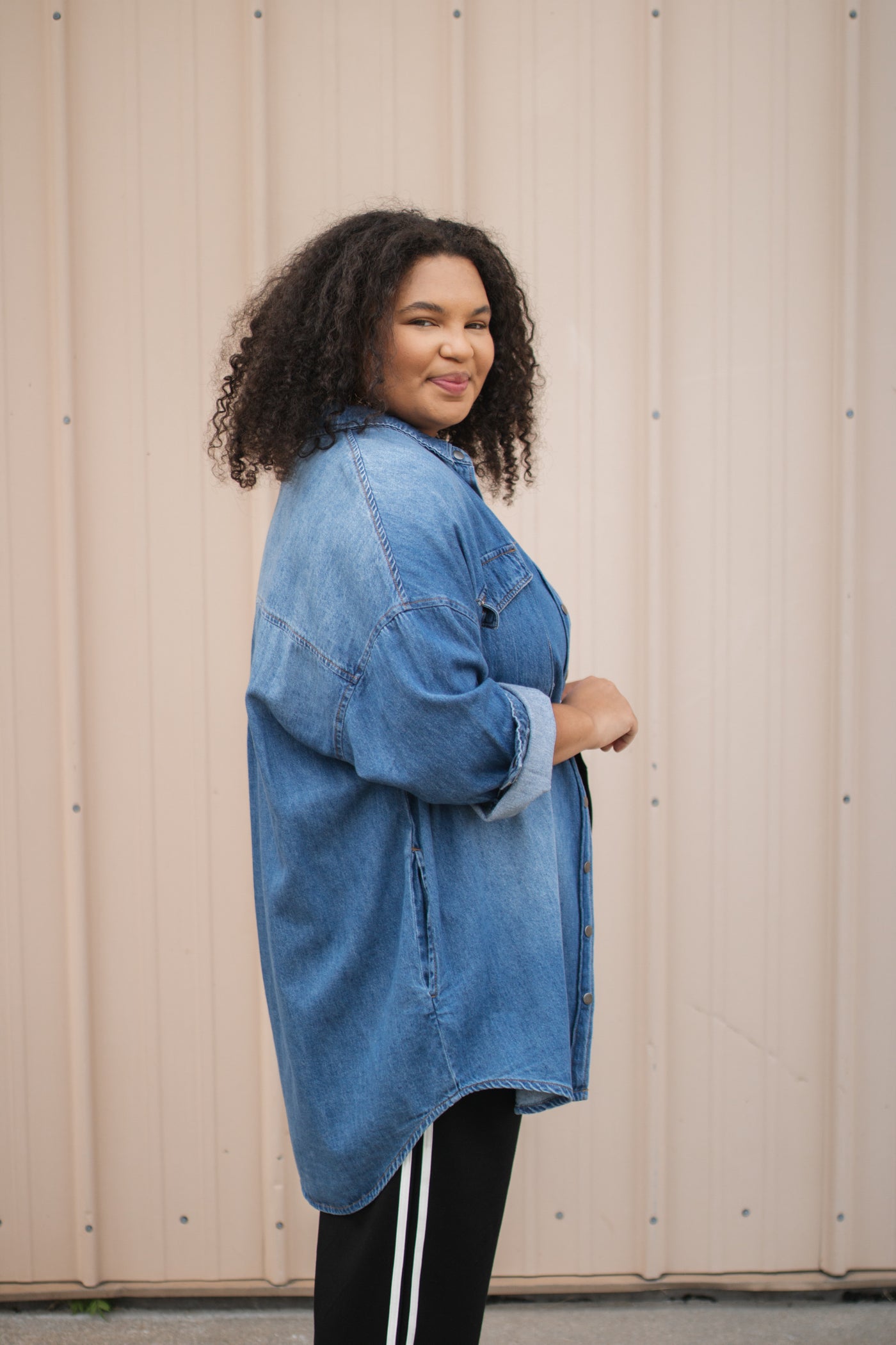 Remi Oversized Denim Shirt Jacket | Medium Wash