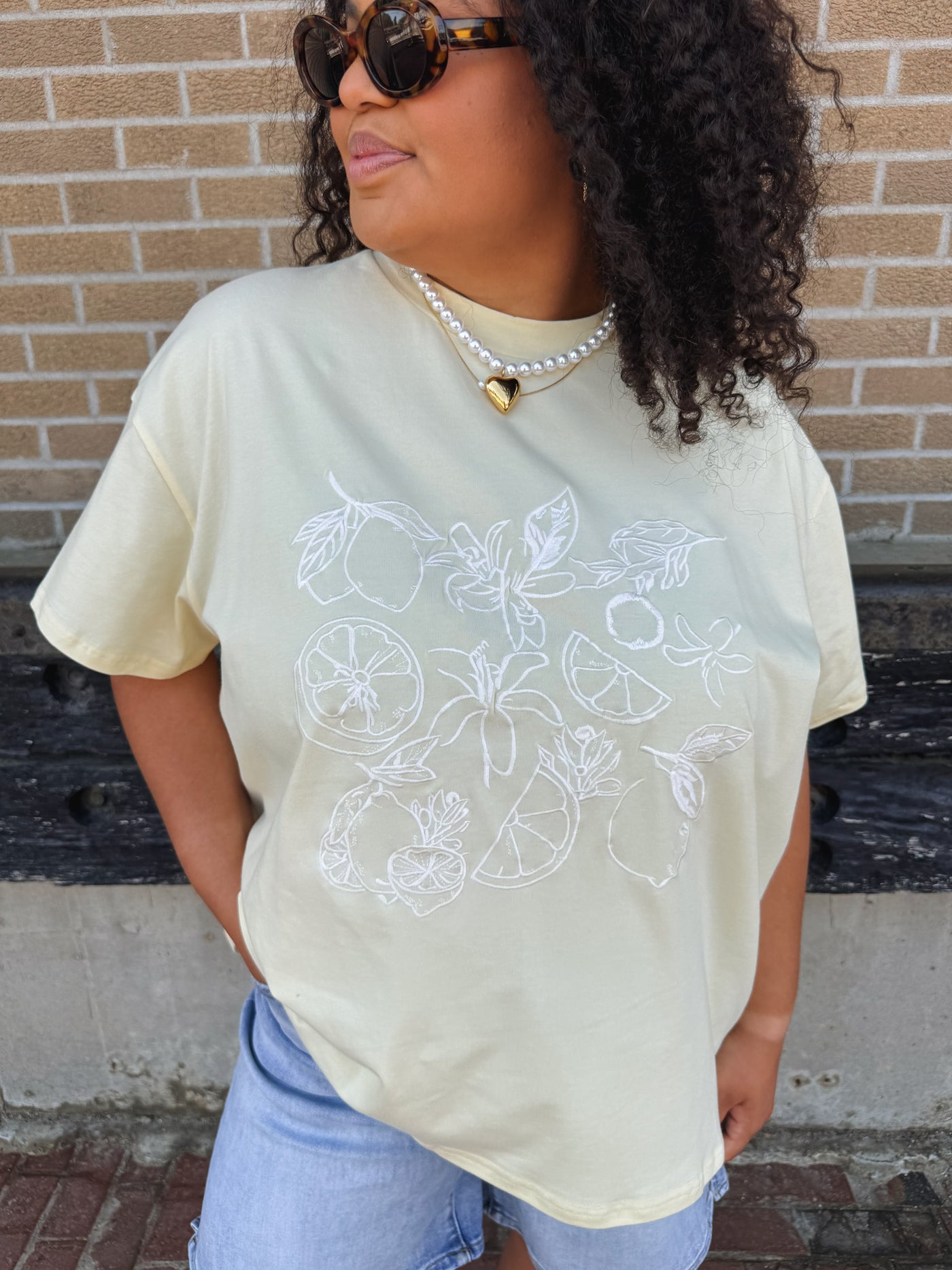 Mae Embroidered Short Sleeve Tee