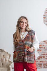 Pammy Mixed Knit Sweater Vest