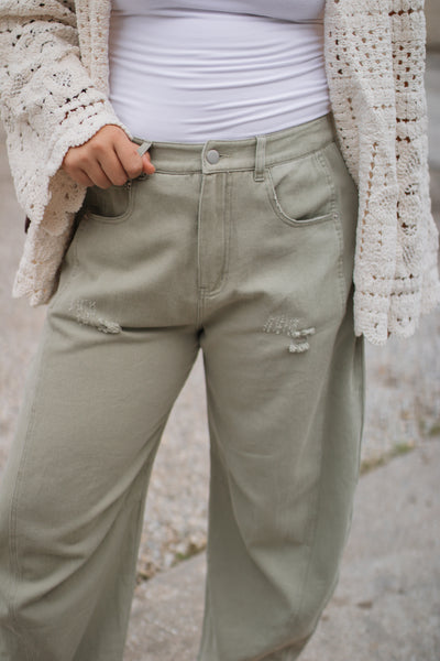 Sadie Vintage Washed Barrel Jeans
