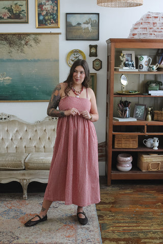 Hannah Gingham Midi Dress