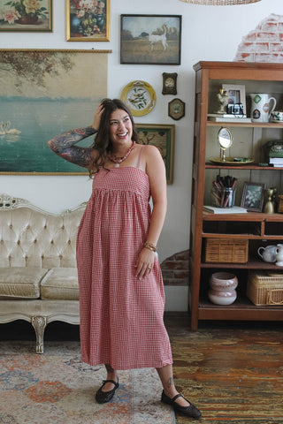 Hannah Gingham Midi Dress