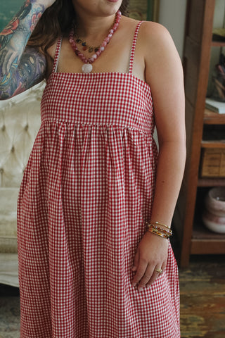 Hannah Gingham Midi Dress