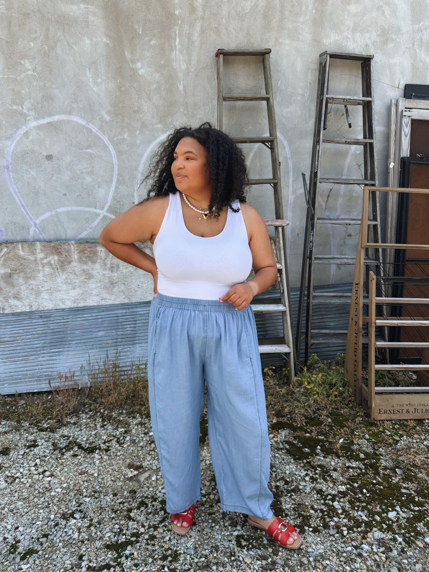 Danielle Relaxed Washed Denim Pants