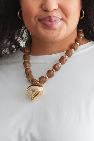 Meadow Chunky Heart Beaded Necklace