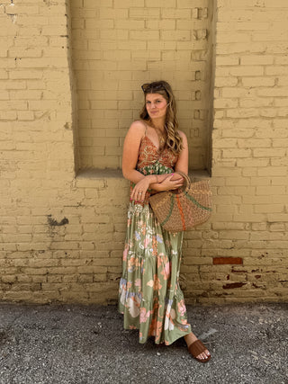 Sienna Satin Floral Maxi Dress