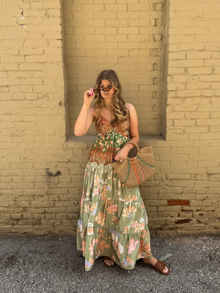Sienna Satin Floral Maxi Dress