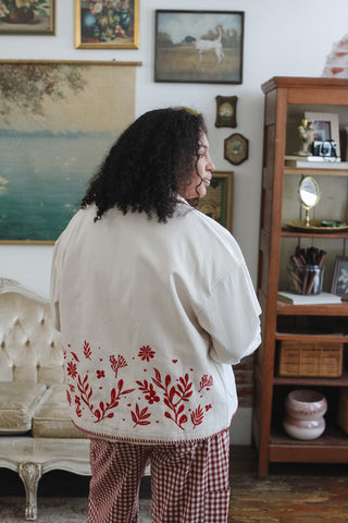 Poppy Floral Embroidered Denim Jacket
