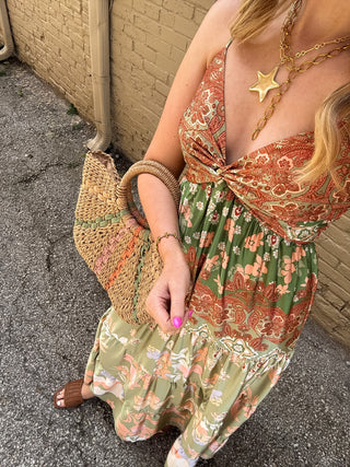 Sienna Satin Floral Maxi Dress