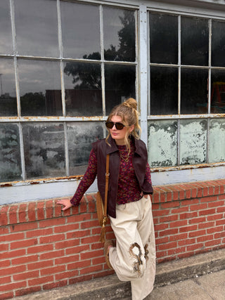 Hattie Faux Leather Bomber Vest