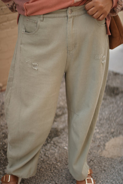 Sadie Vintage Washed Barrel Jeans
