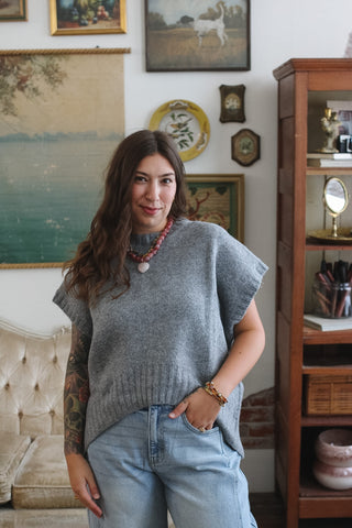 Sloan Cap Sleeve Pull Over Sweater