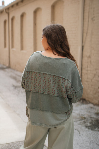 Evie Floral Patchwork Henley Top