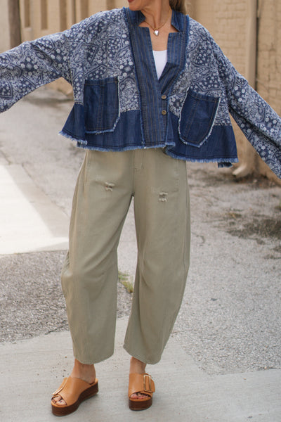 Sadie Vintage Washed Barrel Jeans