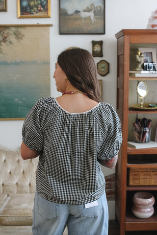 Ella Gingham Short Sleeve Blouse