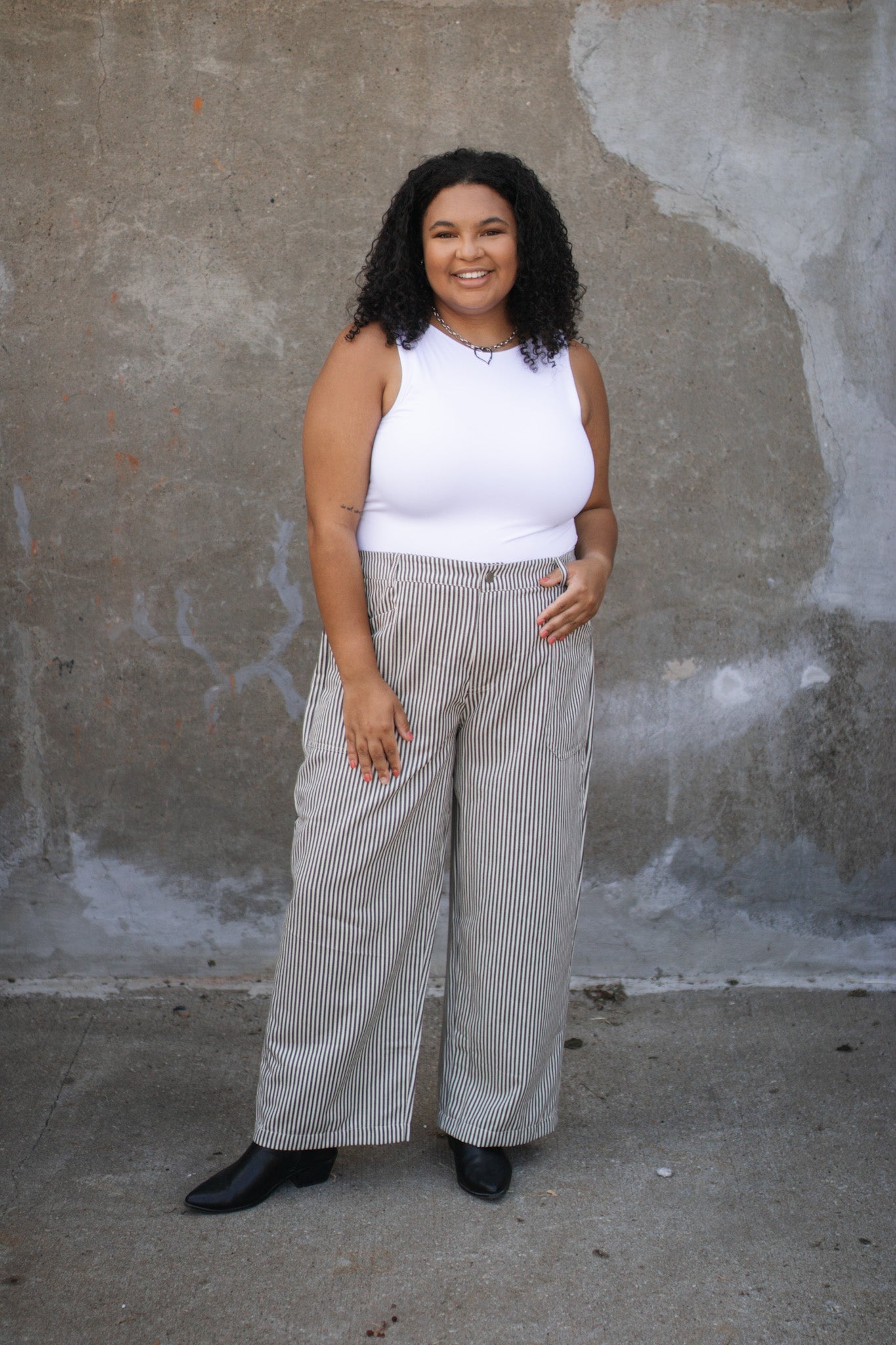 Reagan Striped Denim Pants