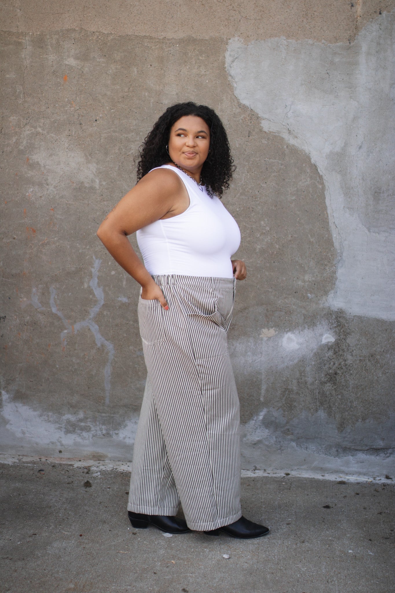 Reagan Striped Denim Pants