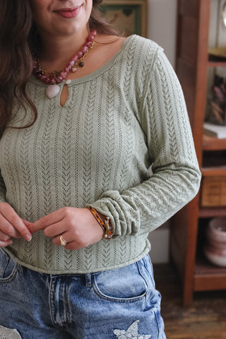 Ellis Long Sleeve Pointelle Shirt