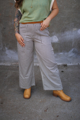 Reagan Striped Denim Pants