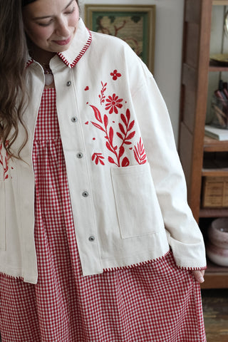 Poppy Floral Embroidered Denim Jacket