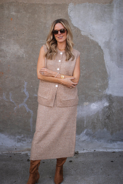 Millie Button Down Skirt Sweater Set