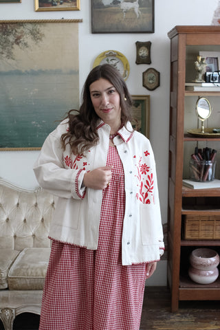 Poppy Floral Embroidered Denim Jacket