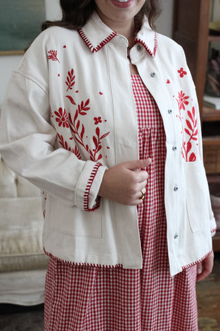 Poppy Floral Embroidered Denim Jacket