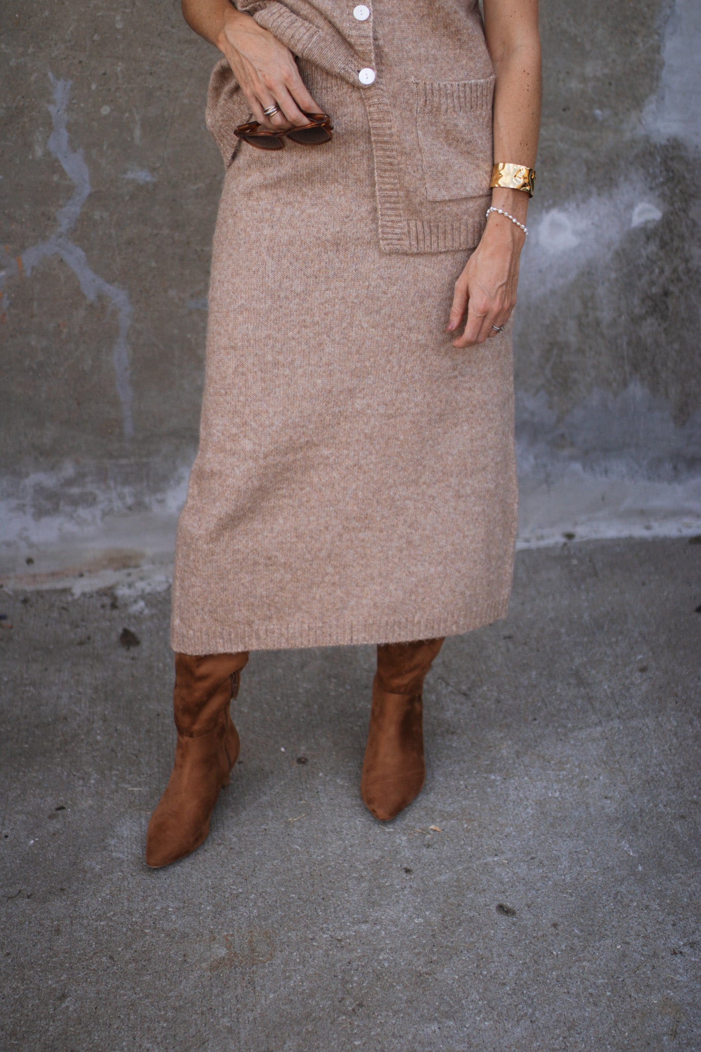 Millie Button Down Skirt Sweater Set