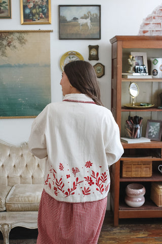 Poppy Floral Embroidered Denim Jacket