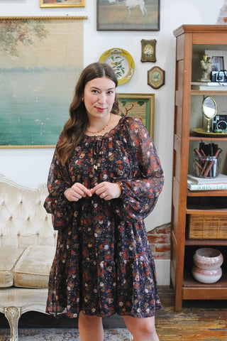 Camille Sheer Floral Dress
