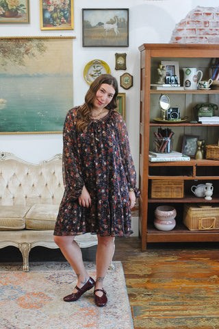 Camille Sheer Floral Dress