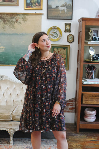 Camille Sheer Floral Dress