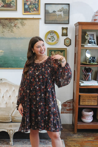 Camille Sheer Floral Dress