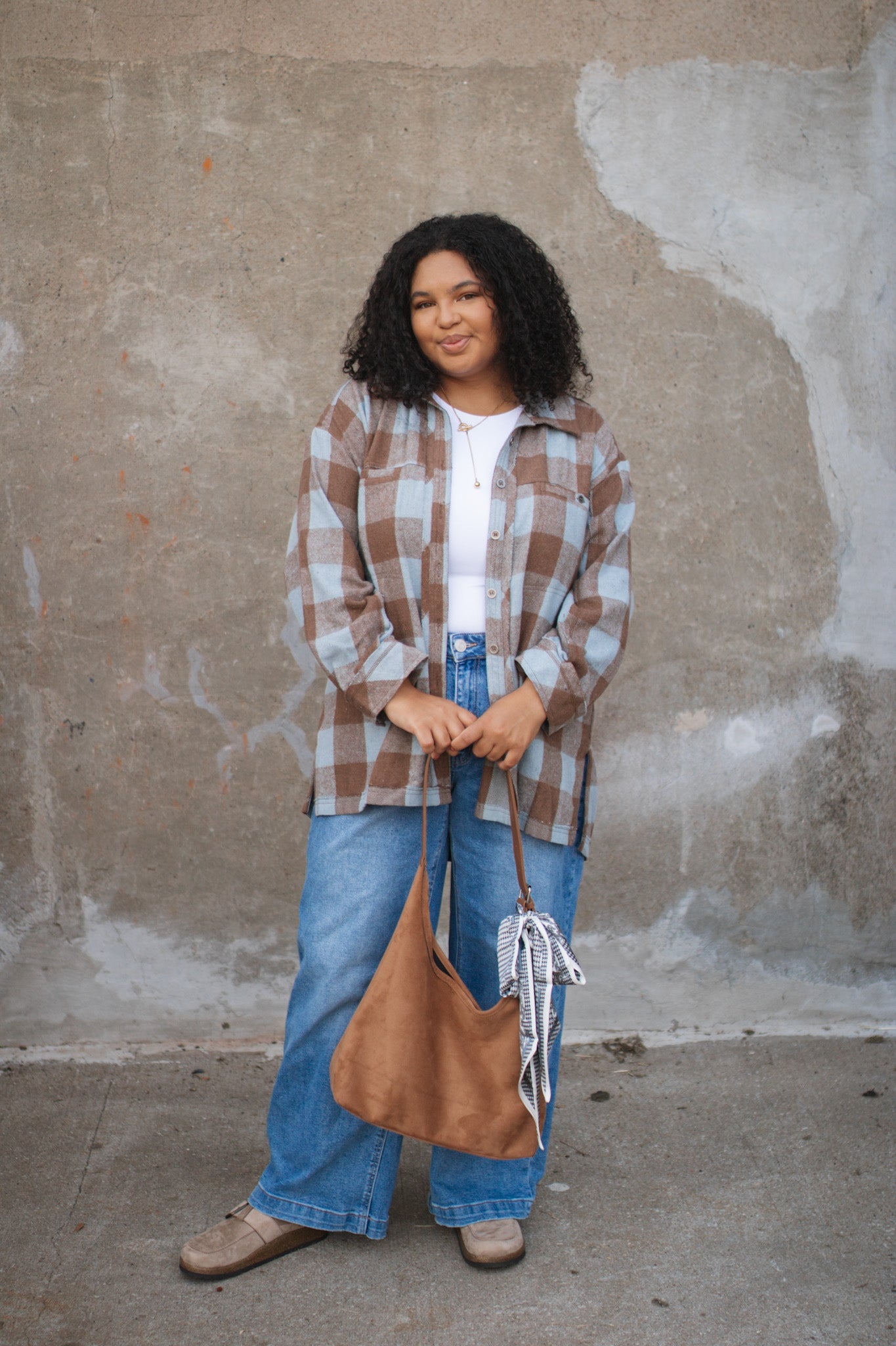 Zella Checkered Print Shacket