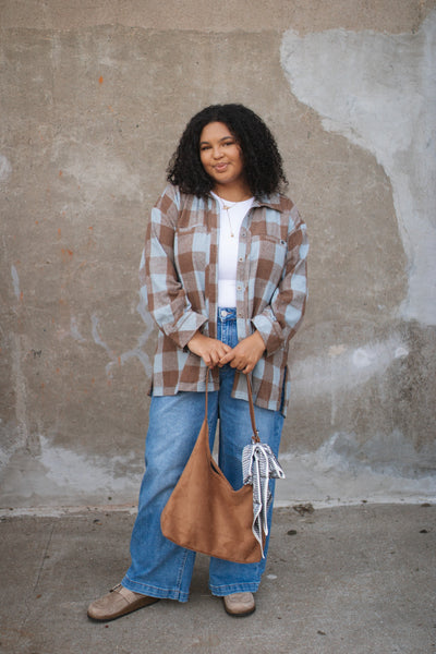 Zella Checkered Print Shacket