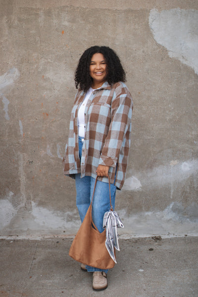 Zella Checkered Print Shacket