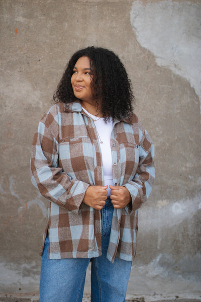 Zella Checkered Print Shacket