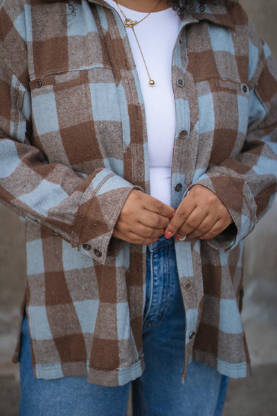 Zella Checkered Print Shacket