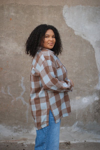 Zella Checkered Print Shacket