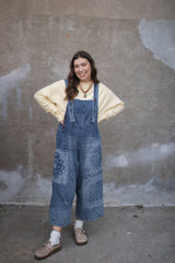 Zoe Patchwork Oversized Denim Overalls