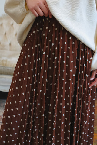 Clara Polka Dot Pleated Maxi Skirt