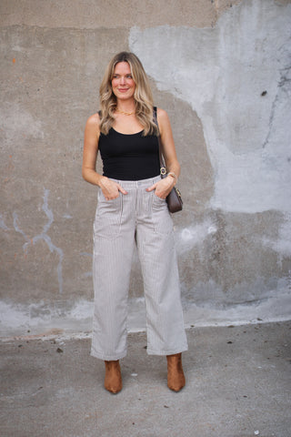 Reagan Striped Denim Pants