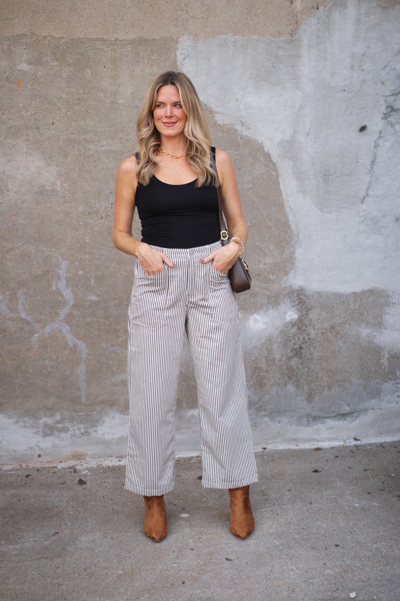 Reagan Striped Denim Pants