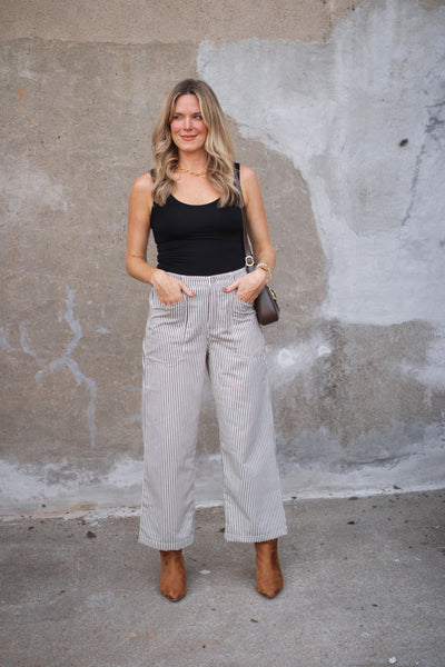 Reagan Striped Denim Pants