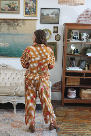 Birdie Gingham Barrel Pant